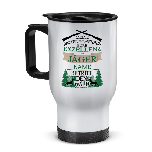 Tassendruck Edelstahl-Thermobecher - Eure Exzellenz der Jäger - mit Name personalisierbar Letzter Tag