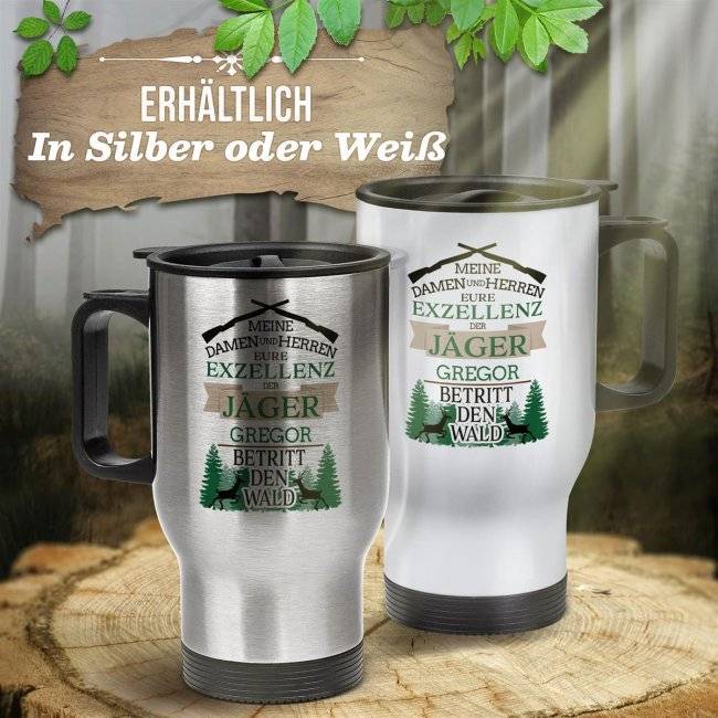 Tassendruck Edelstahl-Thermobecher - Eure Exzellenz der Jäger - mit Name personalisierbar Letzter Tag