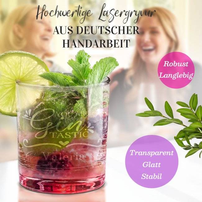 Tassendruck Gin-Glas - Gintastic - mit Name personalisierbar Discount Store für neue Produkte