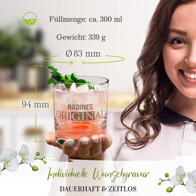 Tassendruck Gin-Glas - OriGINal - mit Name personalisierbar Super Rabatt