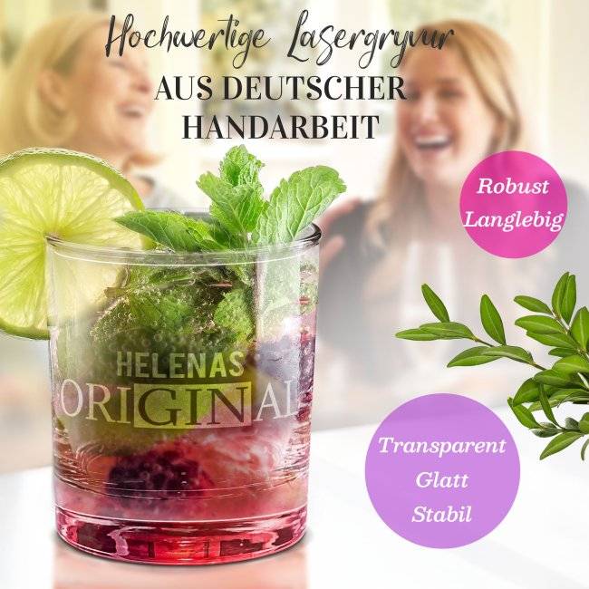 Tassendruck Gin-Glas - OriGINal - mit Name personalisierbar Super Rabatt