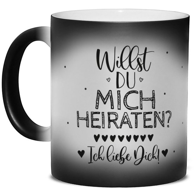 Tassendruck Zaubertasse - Willst du mich heiraten? - Magic Mug Preisnachlass