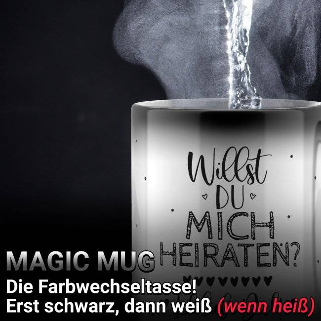 Tassendruck Zaubertasse - Willst du mich heiraten? - Magic Mug Preisnachlass