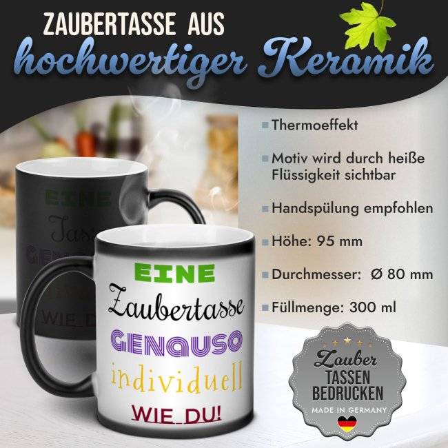 Tassendruck Magic Mug Zaubertasse mit Wunschtext - 300 ml Black Friday