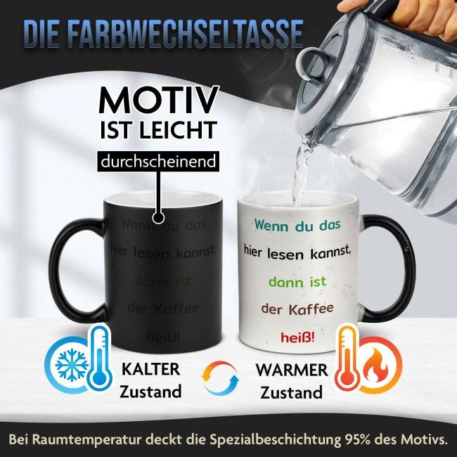 Tassendruck Magic Mug Zaubertasse mit Wunschtext - 300 ml Black Friday