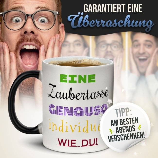 Tassendruck Magic Mug Zaubertasse mit Wunschtext - 300 ml Black Friday