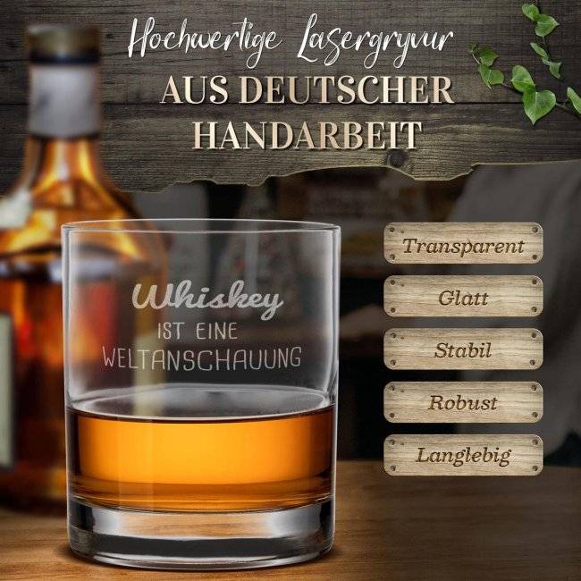 Tassendruck Personalisiertes Whiskyglas mit Gravur selbst gestalten - 300 ml Vatertagsangebot
