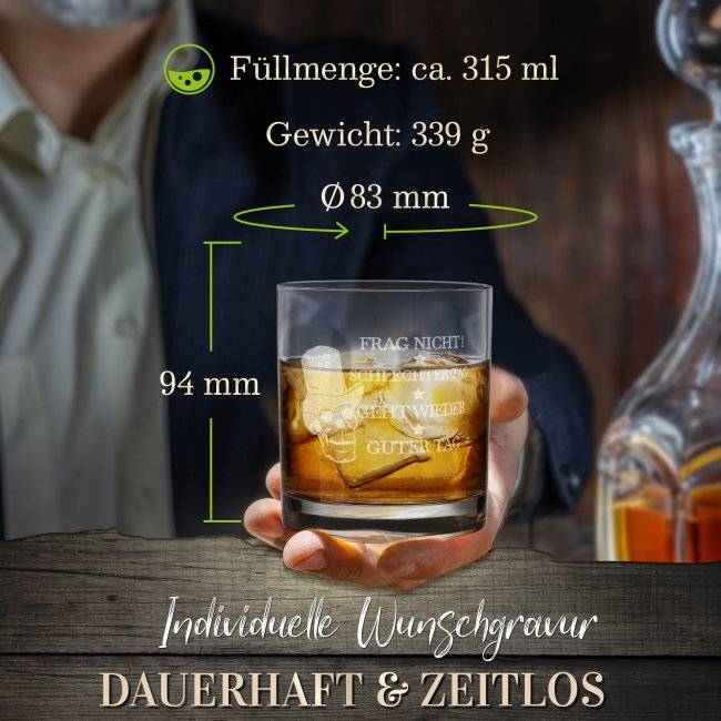 Tassendruck Whiskyglas - Guter Tag, schlechter Tag - 300 ml Heißer Verkauf