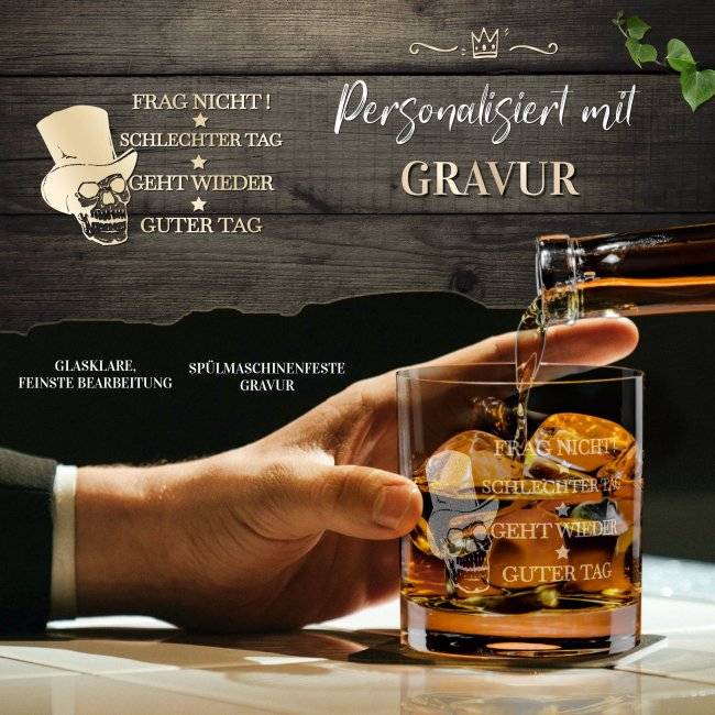 Tassendruck Whiskyglas - Guter Tag, schlechter Tag - 300 ml Heißer Verkauf