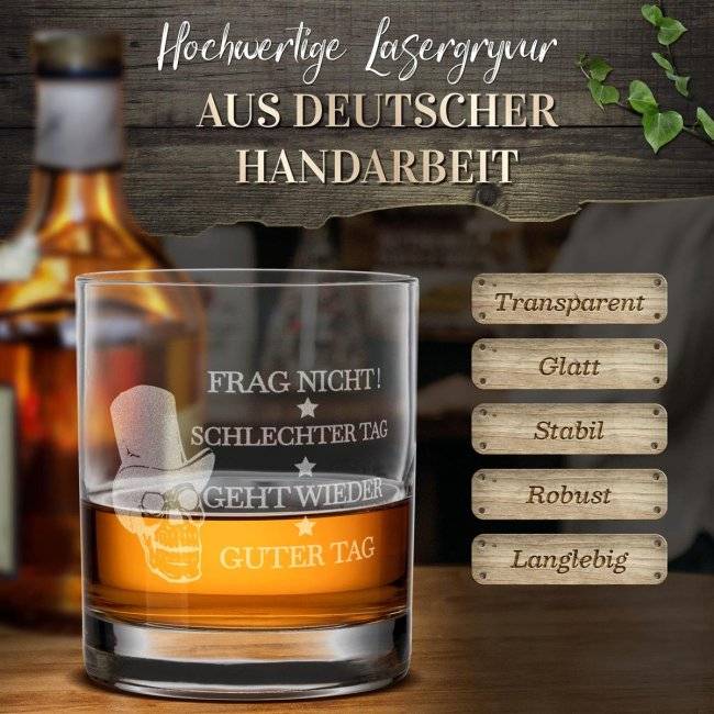 Tassendruck Whiskyglas - Guter Tag, schlechter Tag - 300 ml Heißer Verkauf