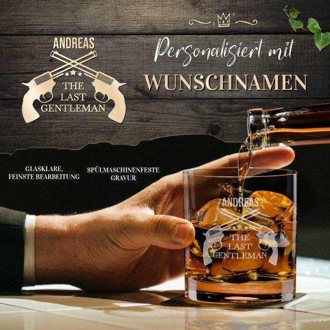 Tassendruck Whiskyglas - Last Gentleman-Name - 300 ml Neueste Mode