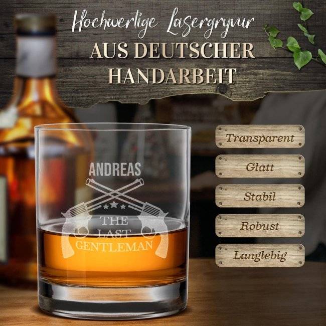 Tassendruck Whiskyglas - Last Gentleman-Name - 300 ml Neueste Mode