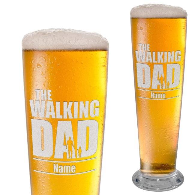 Tassendruck Graviertes Bierglas mit Name - The Walking Dad JETZT KAUFEN