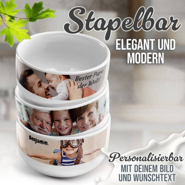 Tassendruck Müslischale selbst gestalten mit Foto - Ø 13 cm, Keramik Bis zu 65% Rabatt