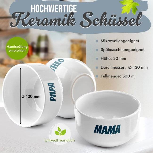 Tassendruck Müslischale mit Wunschtext bedrucken - Ø 13 cm, Keramik Vierteljährliche Förderung