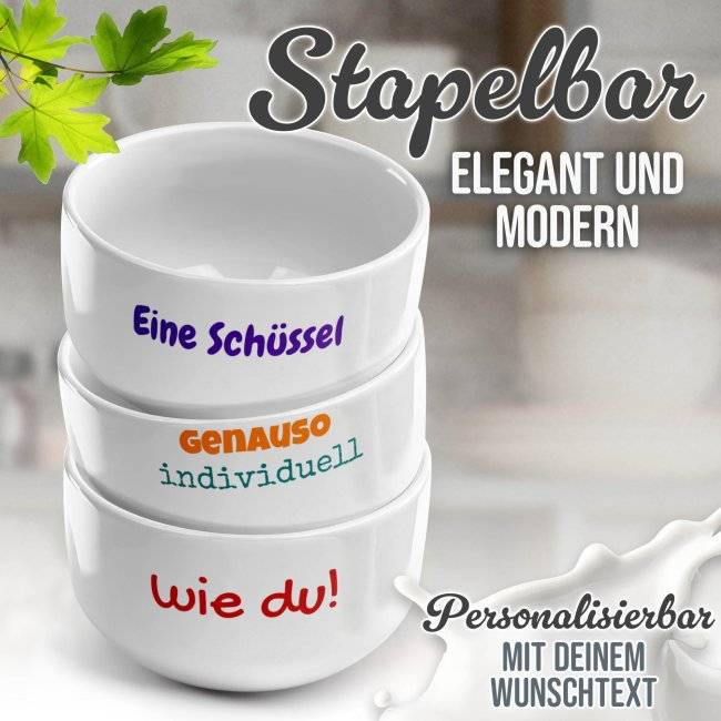 Tassendruck Müslischale mit Wunschtext bedrucken - Ø 13 cm, Keramik Vierteljährliche Förderung