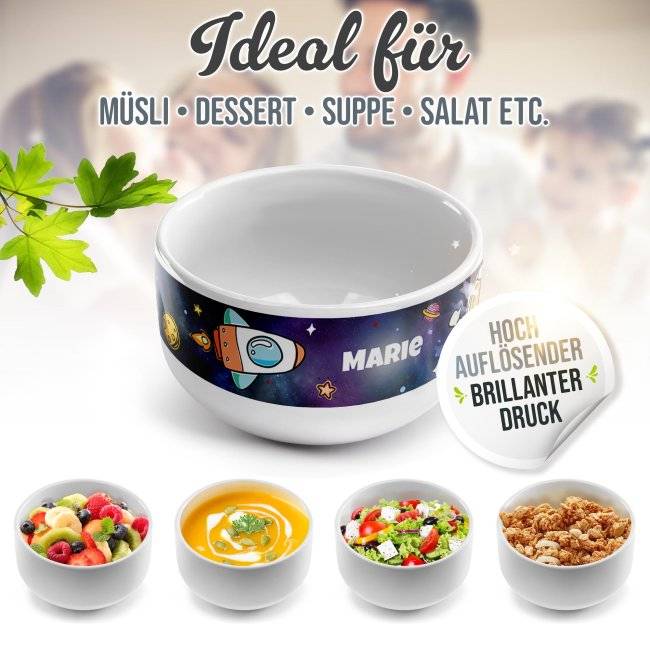 Tassendruck Kinder-Müslischüssel - Astronaut - mit Name und Foto Discount Store für neue Produkte