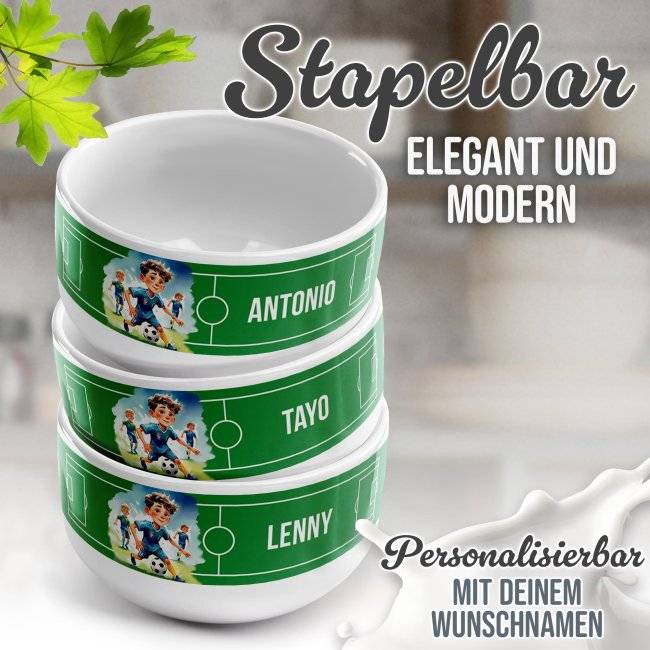 Tassendruck Kinder-Müslischüssel - Fußball - mit Name - 500 ml Speichern exportieren