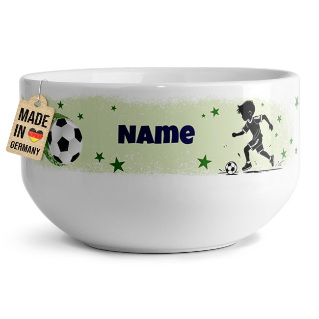 Tassendruck Kinder-Müslischüssel - Fussball Junge - mit Name - 500 ml Black Friday Preise
