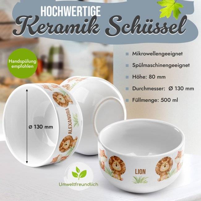 Tassendruck Kinder-Müslischüssel - Lustige Tierchen - mit Name - 500 ml Rabatte dieses Monats