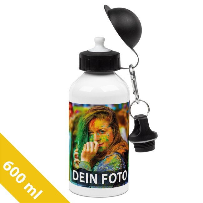 Tassendruck Aluminium-Trinkflasche weiß 600 ml Angebote