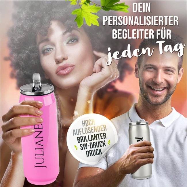 Tassendruck Edelstahl Trinkflasche - Cola-Dose - mit Name gestalten - verschiedene Farben, 420 ml Hotsell