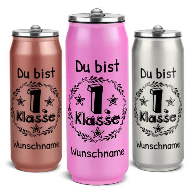 Tassendruck Cola-Dose - Du bist erste Klasse - mit Name - 3 Farben Schlussverkauf