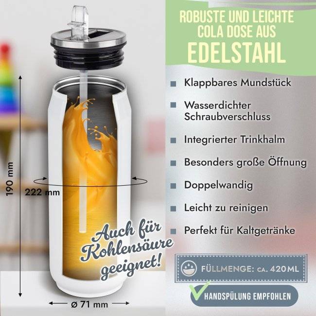 Tassendruck Cola-Dose - Rockt die Schule Junge - mit Name - Weiß 420 ml Blitzverkäufe