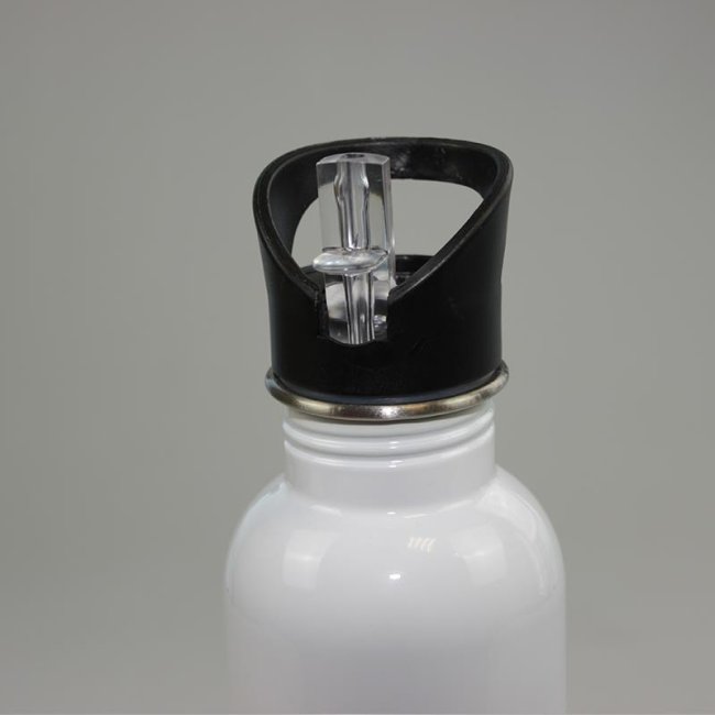 Tassendruck Edelstahl-Trinkflasche weiß 500 ml Limitierter Zeitrabatt