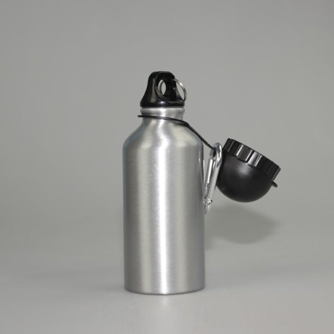 Tassendruck Aluminium-Trinkflasche silber 400 ml Rabatt