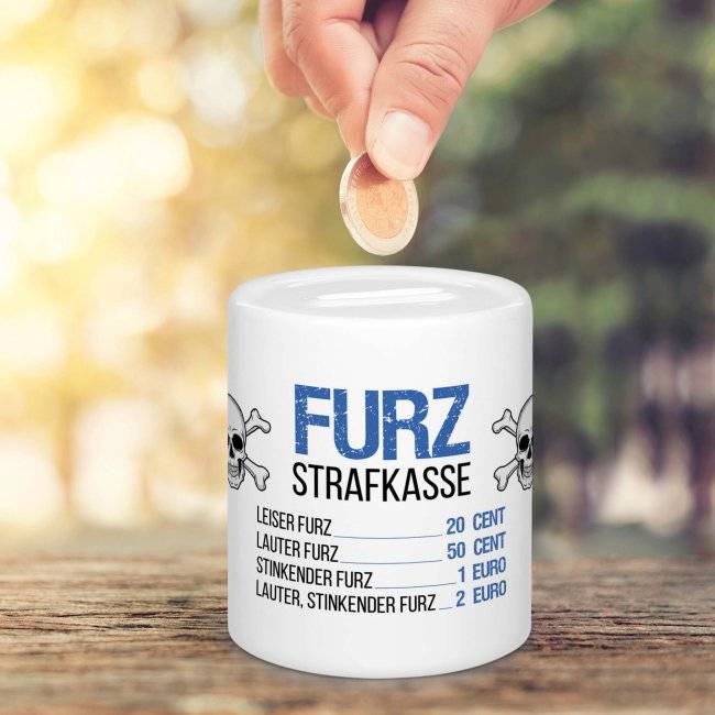 Tassendruck Spardose - Furzstraf-Kasse Exklusivangebot