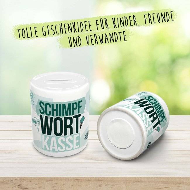 Tassendruck Spardose - Schimpfwortkasse Jubiläumsangebot