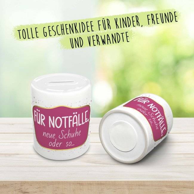 Tassendruck Spardose - Für Notfälle, neue Schuhe oder so Online Outlet