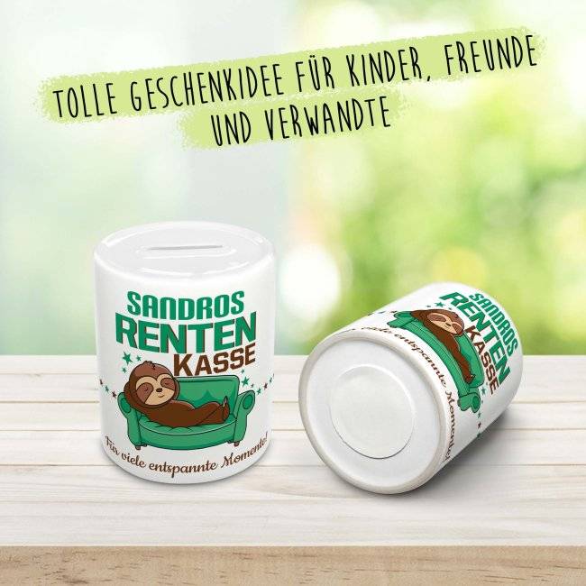 Tassendruck Spardose für Renter - Rentenkasse - mit Name personalisierbar Exklusive Angebote