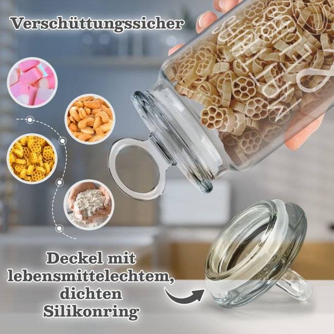Tassendruck Vorratsdose aus Glas - Ringe - mit Namen und Datum gravieren - Verschiedene Größen VIP-Rabatte