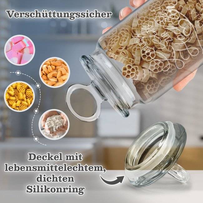 Tassendruck Vorratsdose aus Glas mit Gravur - Zur Hochzeit mit Namen personalisieren - Verschiedene Größen Super Sparpreis