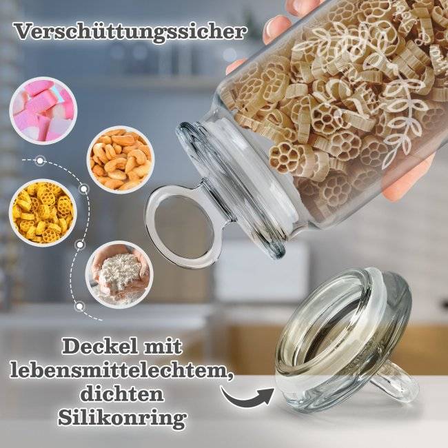 Tassendruck Vorratsdose aus Glas zur Silberhochzeit - 25 Jahre - mit Text gravieren - Verschiedene Größen Wochenangebot