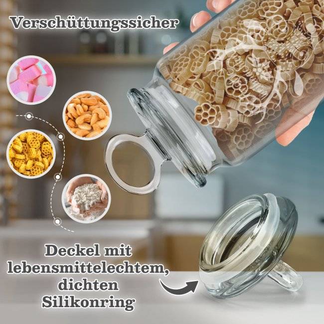 Tassendruck Vorratsdose aus Glas mit Gravur - Frohe Weihnachten - mit Name - Verschiedene Größen Kostenlose Rückgabe