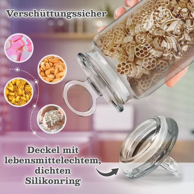 Tassendruck Vorratsdose aus Glas mit Gravur - Liebe meines Lebens - mit Name - Verschiedene Größen Begrenzte Freigabe