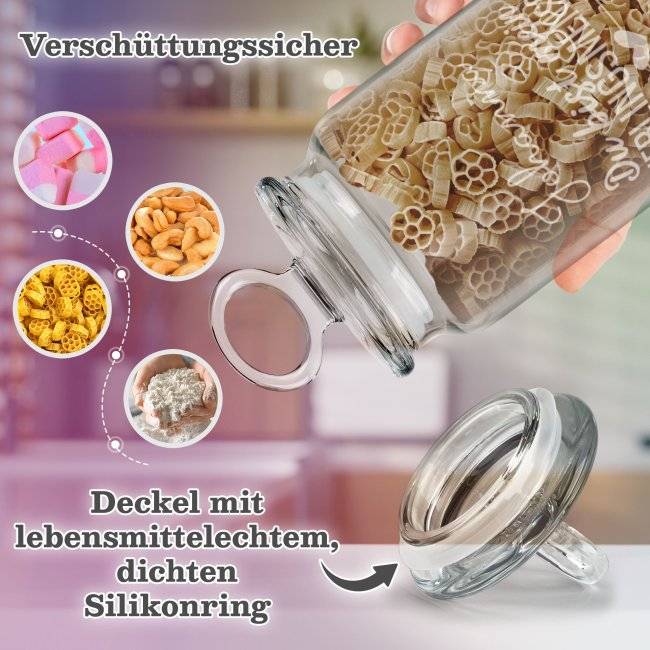 Tassendruck Vorratsdose aus Glas mit Gravur - Lieblingsmensch - mit Name - Verschiedene Größen Letzte 3 Tage