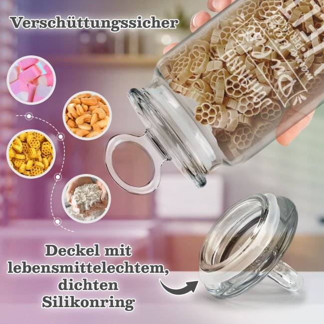 Tassendruck Vorratsdose aus Glas mit Gravur - Du bist meine Welt - mit Name - Verschiedene Größen Zeitbegrenzte Promotion