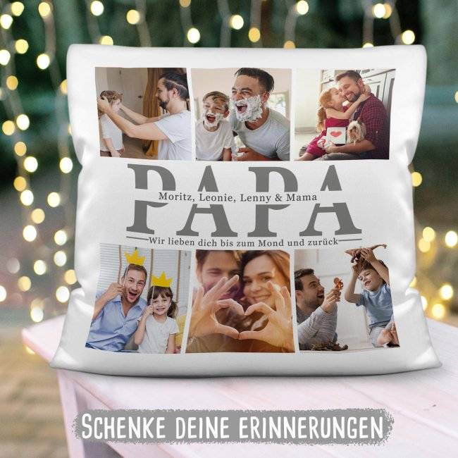 Tassendruck Kissen mit Fotocollage für Papa Sonderangebot der Fabrik