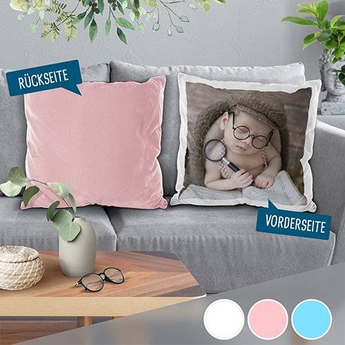 Tassendruck Fotokissen flauschig-weich in verschiedenen Farben Discount Store für neue Produkte