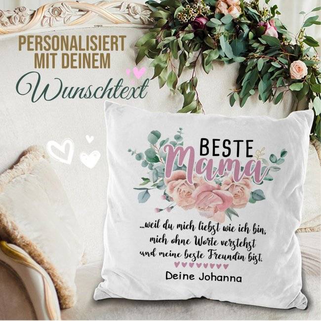 Tassendruck Kissen für Mama - Weil du mich liebst - mit Wunschtext beschriften Begrenzt auf 3 Tage