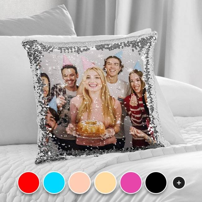 Tassendruck Fotokissen mit Wendepailletten selbst gestalten Black Friday Preise