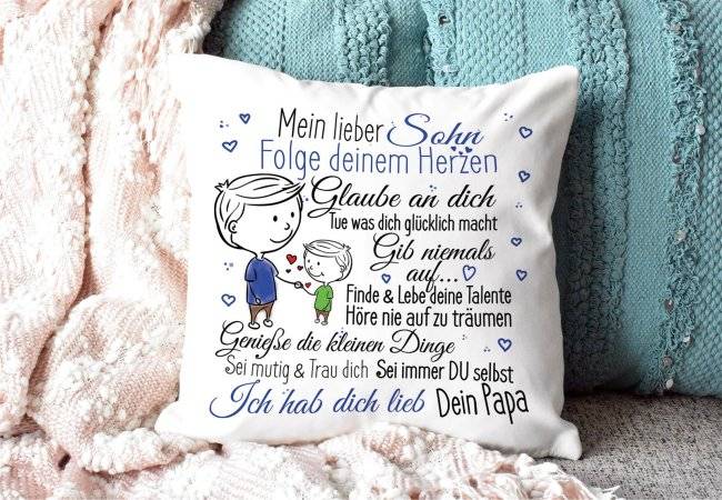 Tassendruck Kissen für Kinder - Von Papa für Sohn und Tochter zollfrei