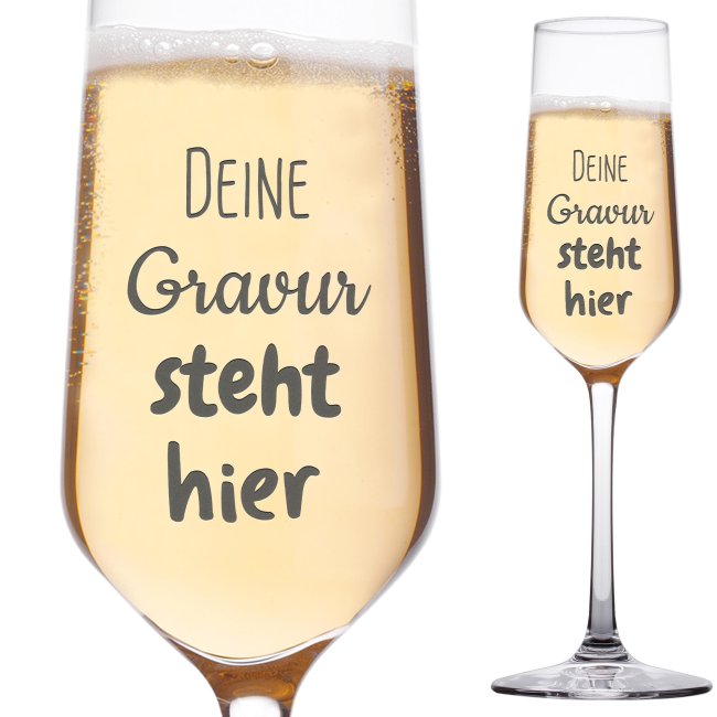 Tassendruck Sektglas mit Gravur mit Wunschtext gestalten Blitzverkäufe