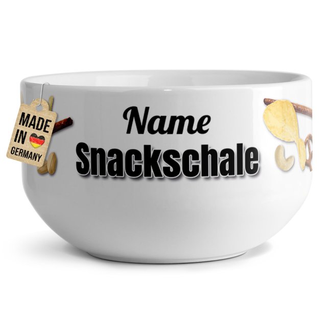 Tassendruck Müslischüssel - Snackschale salzig - mit Name - 500 ml