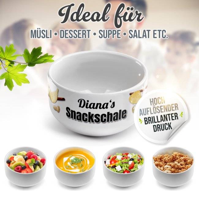 Tassendruck Müslischüssel - Snackschale salzig - mit Name - 500 ml Online Outlet