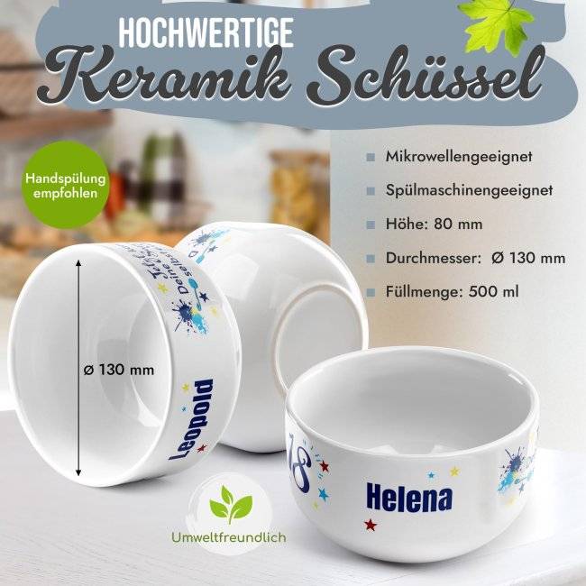 Tassendruck Müslischüssel - 18. Geburtstag - Suppe selber auslöffeln - mit Name - 500 ml Tiefpreis